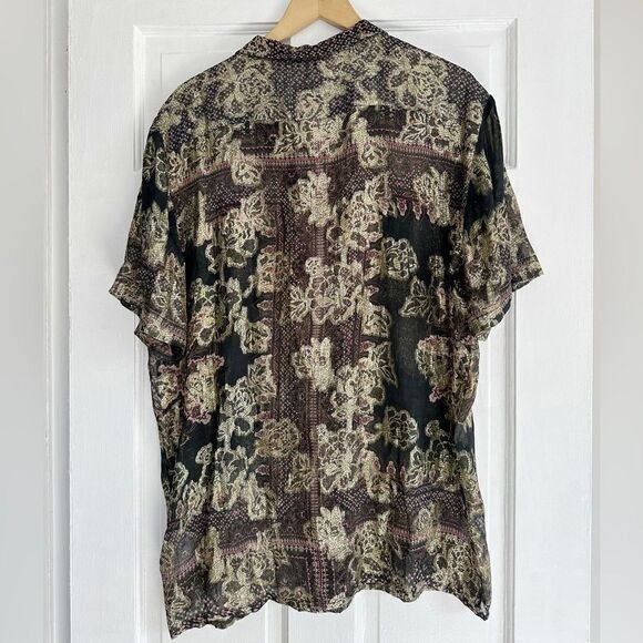 Hemant & Nandita Noor Chiffon Lurex Shirt - Picture 5 of 6